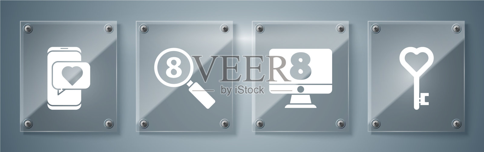 3月8日在监控搜索上设置心形键图标素材