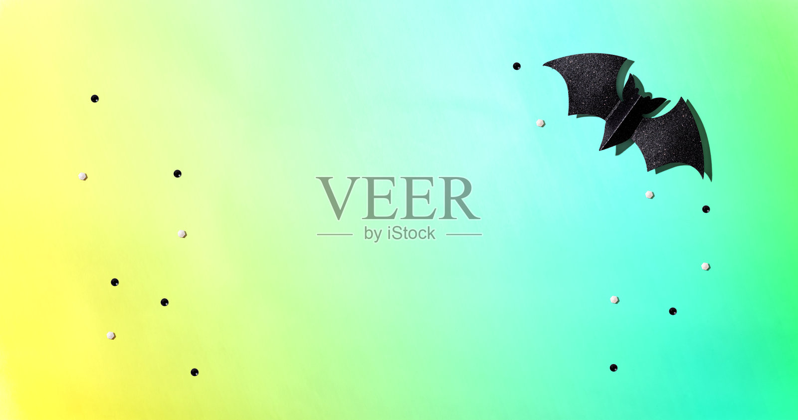 万圣节黑纸蝙蝠照片摄影图片