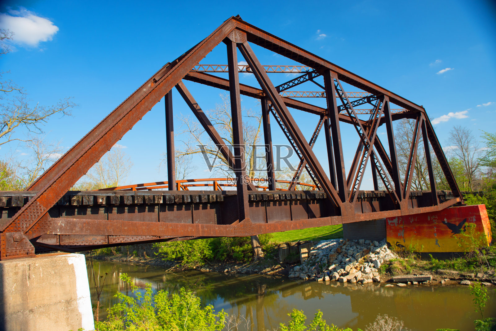 印第安纳州霍华德县铁路桥照片摄影图片