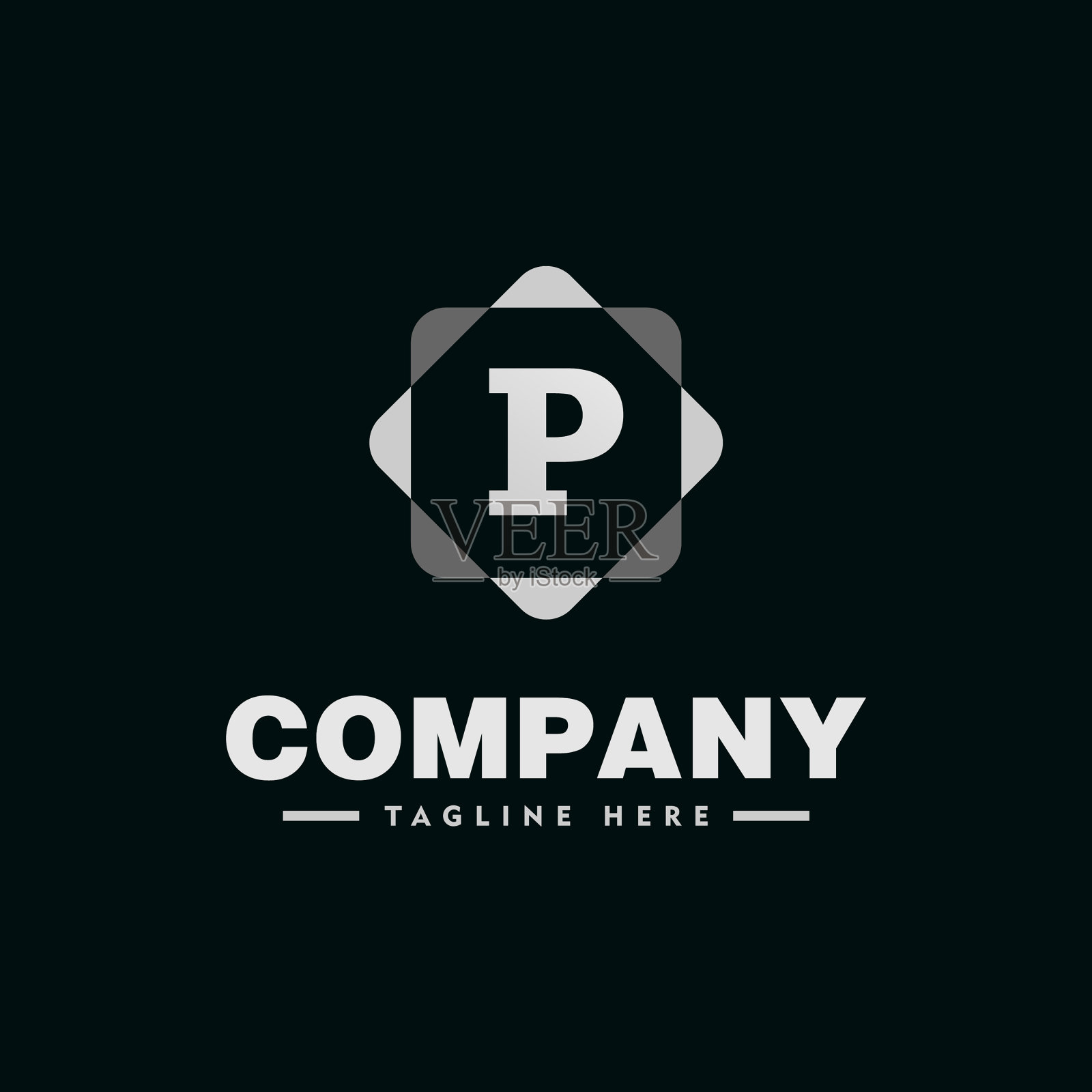 字母p商业公司标志概念插画图片素材