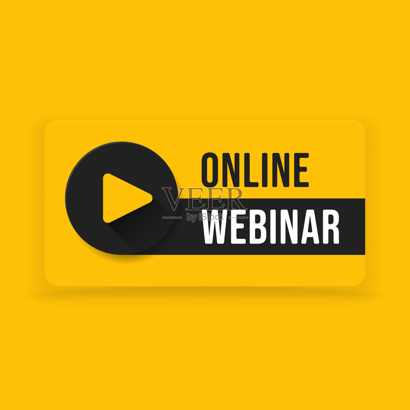免费网络研讨会在线播放按钮矢量插图。插画图片素材