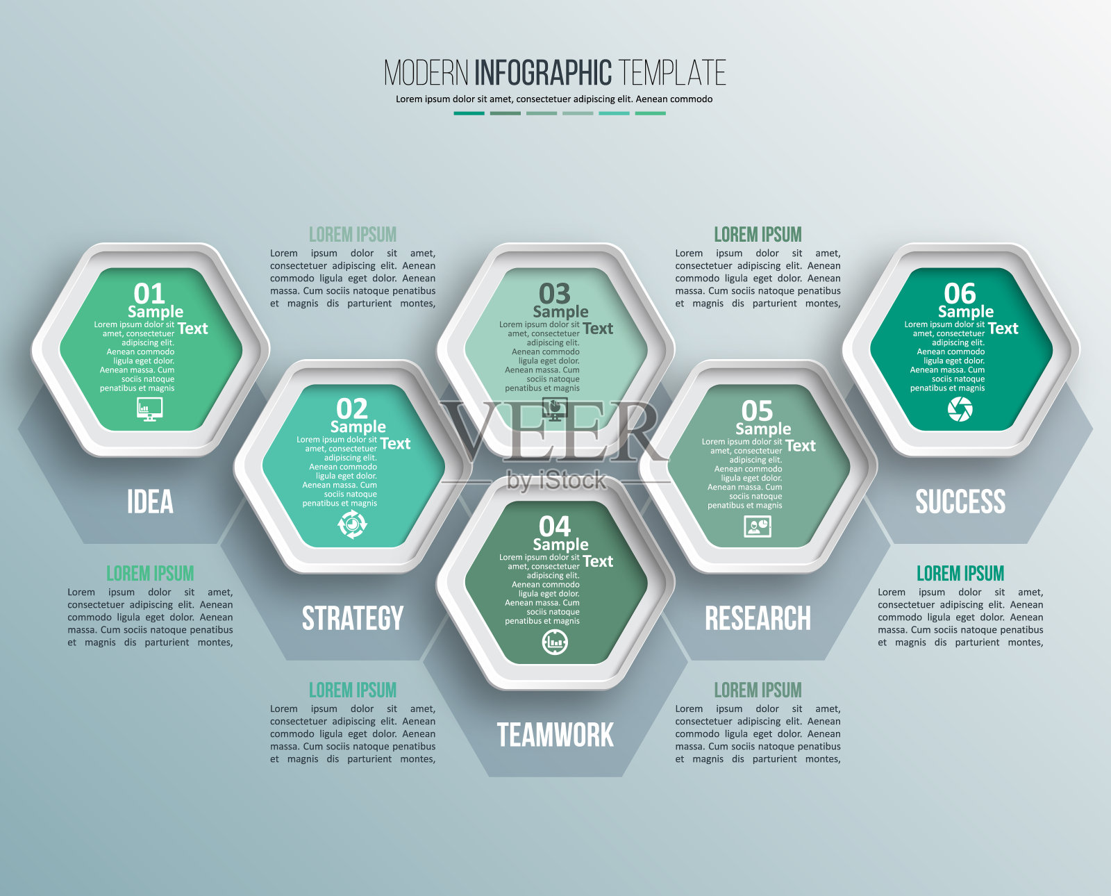 摘要三维纸张信息图。业务模板。矢量图插画图片素材