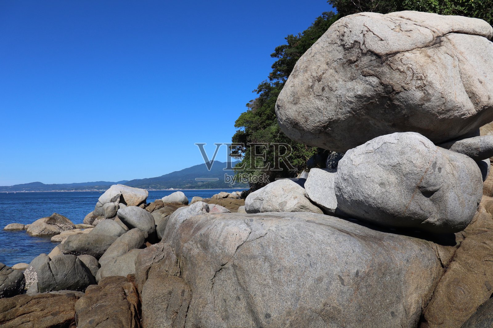 花岗岩，白石鼻，松山市照片摄影图片