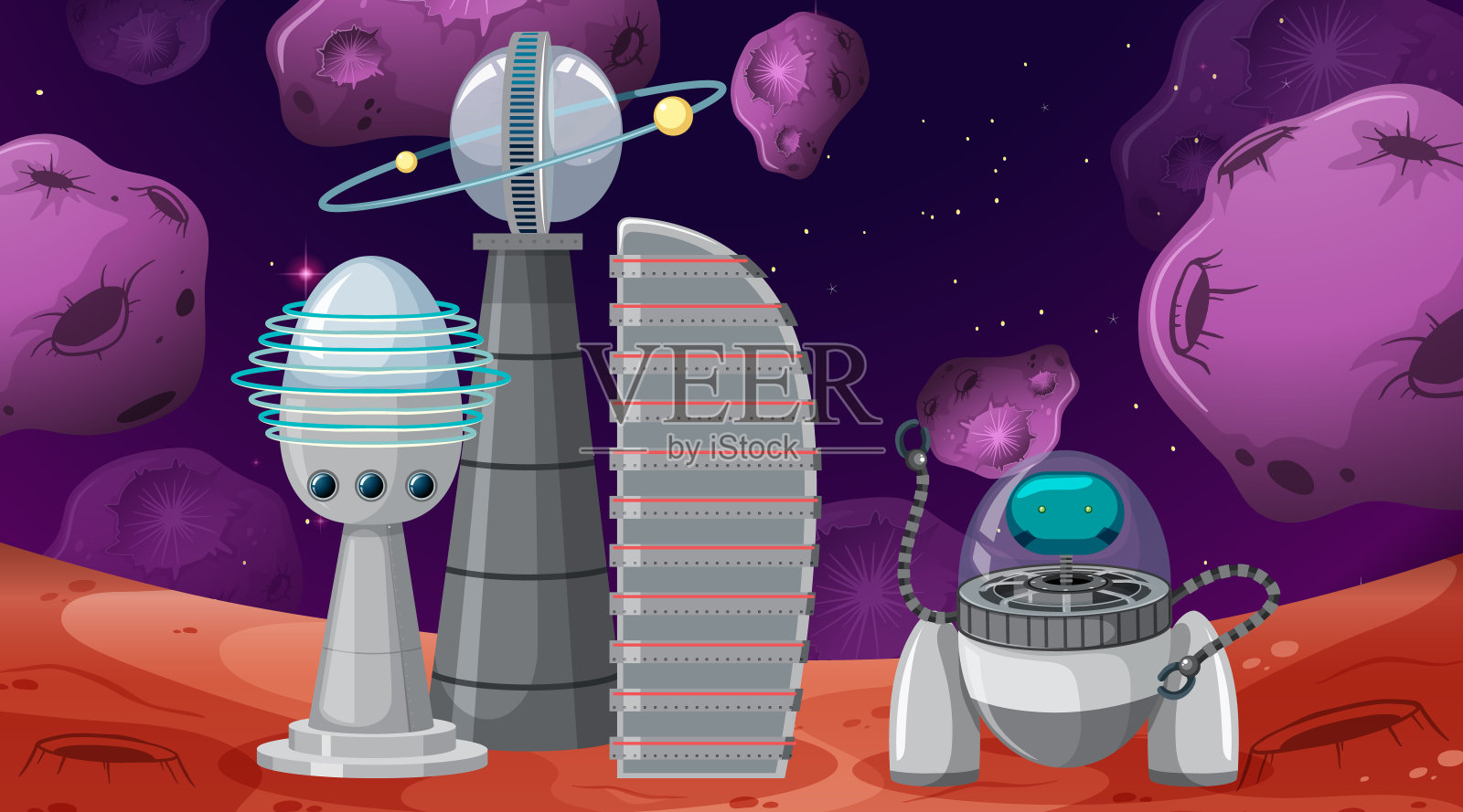 一个空间场景背景插画图片素材