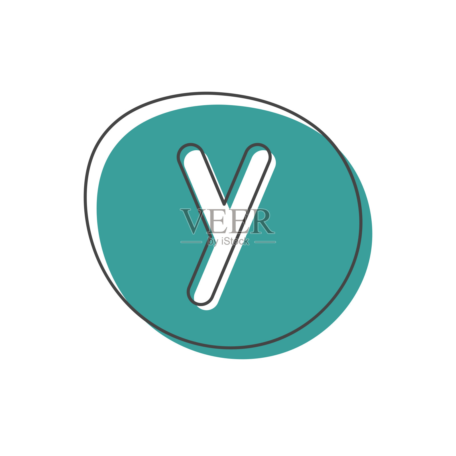 背景与英文字母表中的一个字母。卡片来自一套儿童发展和教育。矢量插图。设计元素图片