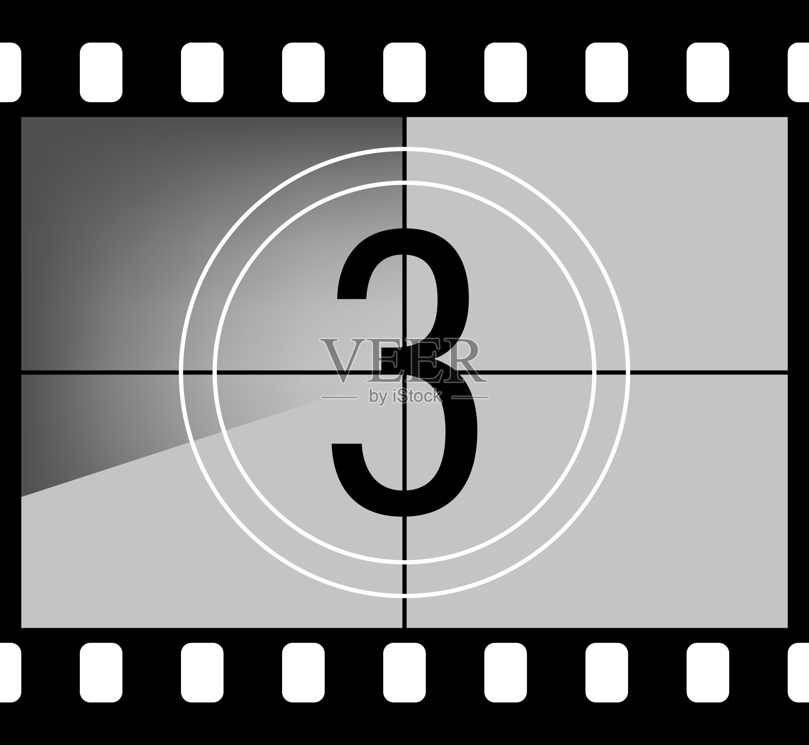 电影倒计时。复古风格的电视屏幕。矢量插图。插画图片素材