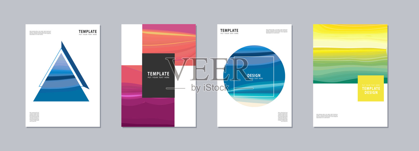 艺术封面或海报设计。创造性的背景颜色。设计模板素材