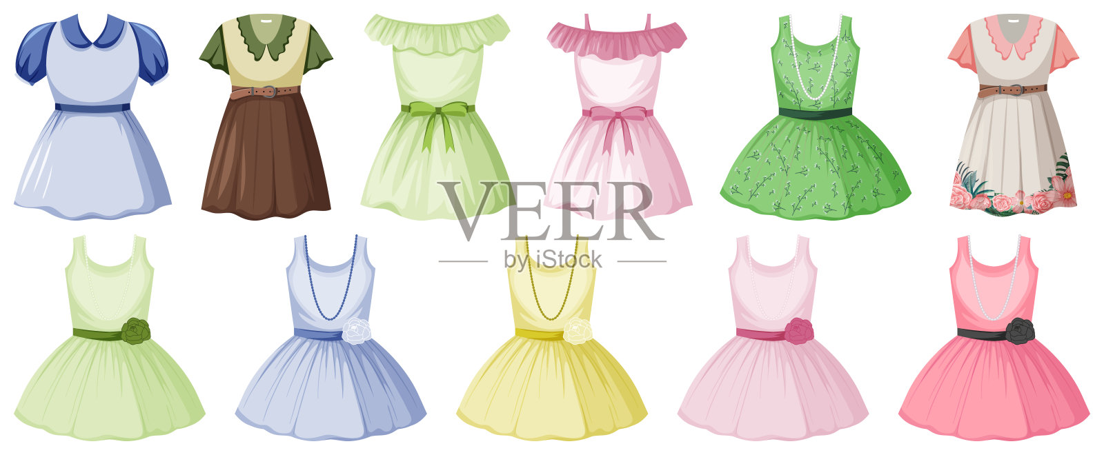 一套服装模型设计元素图片