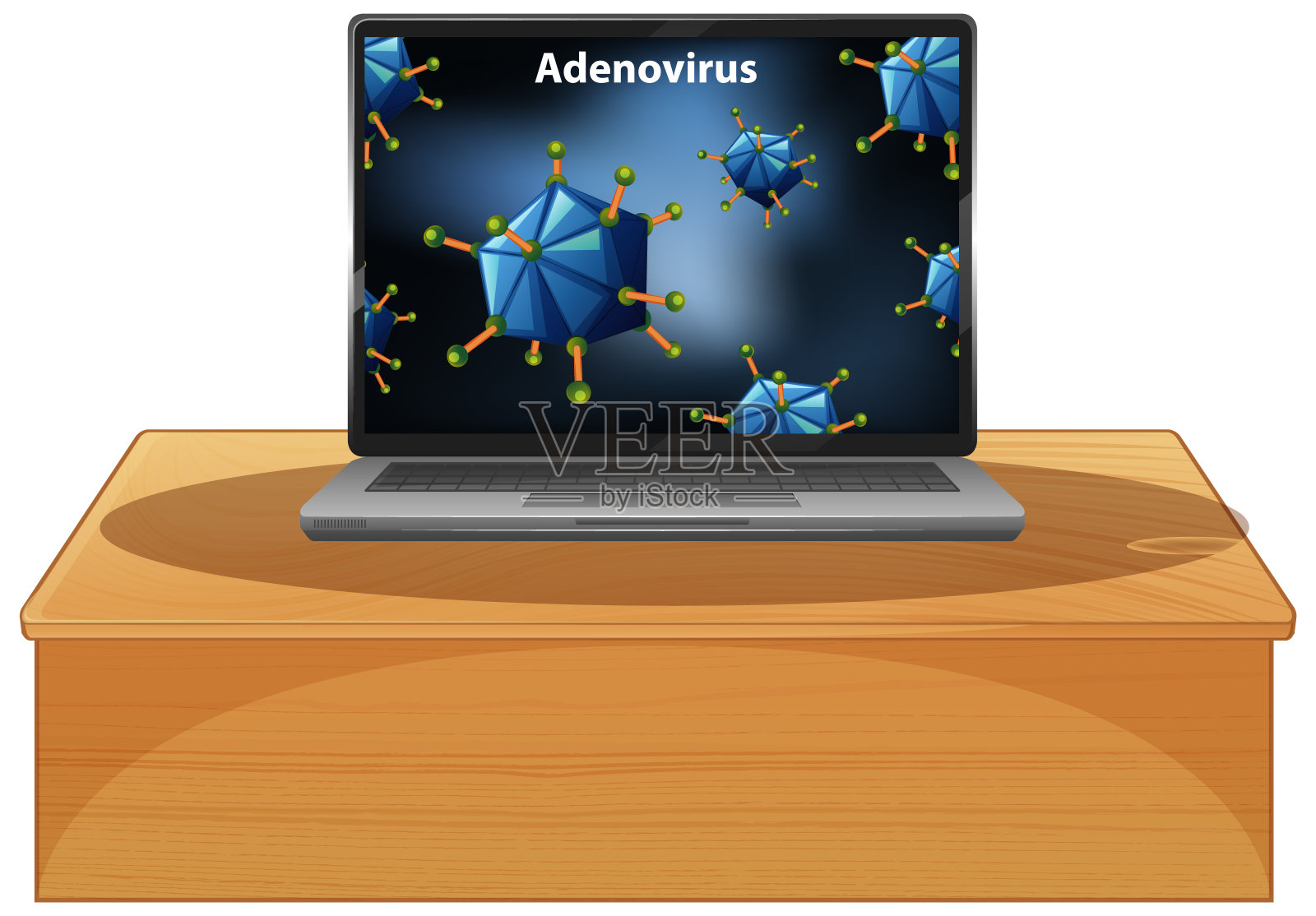 电脑屏幕上出现腺病毒设计元素图片