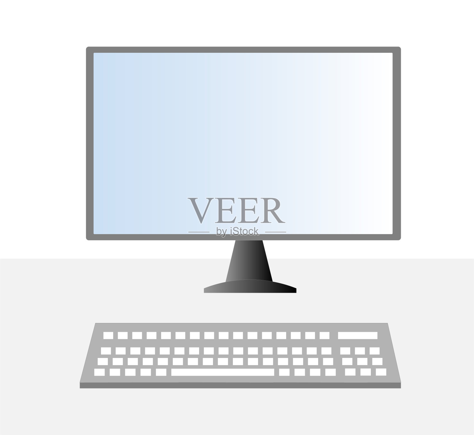 计算机、显示器或键盘的矢量插图。设计元素图片