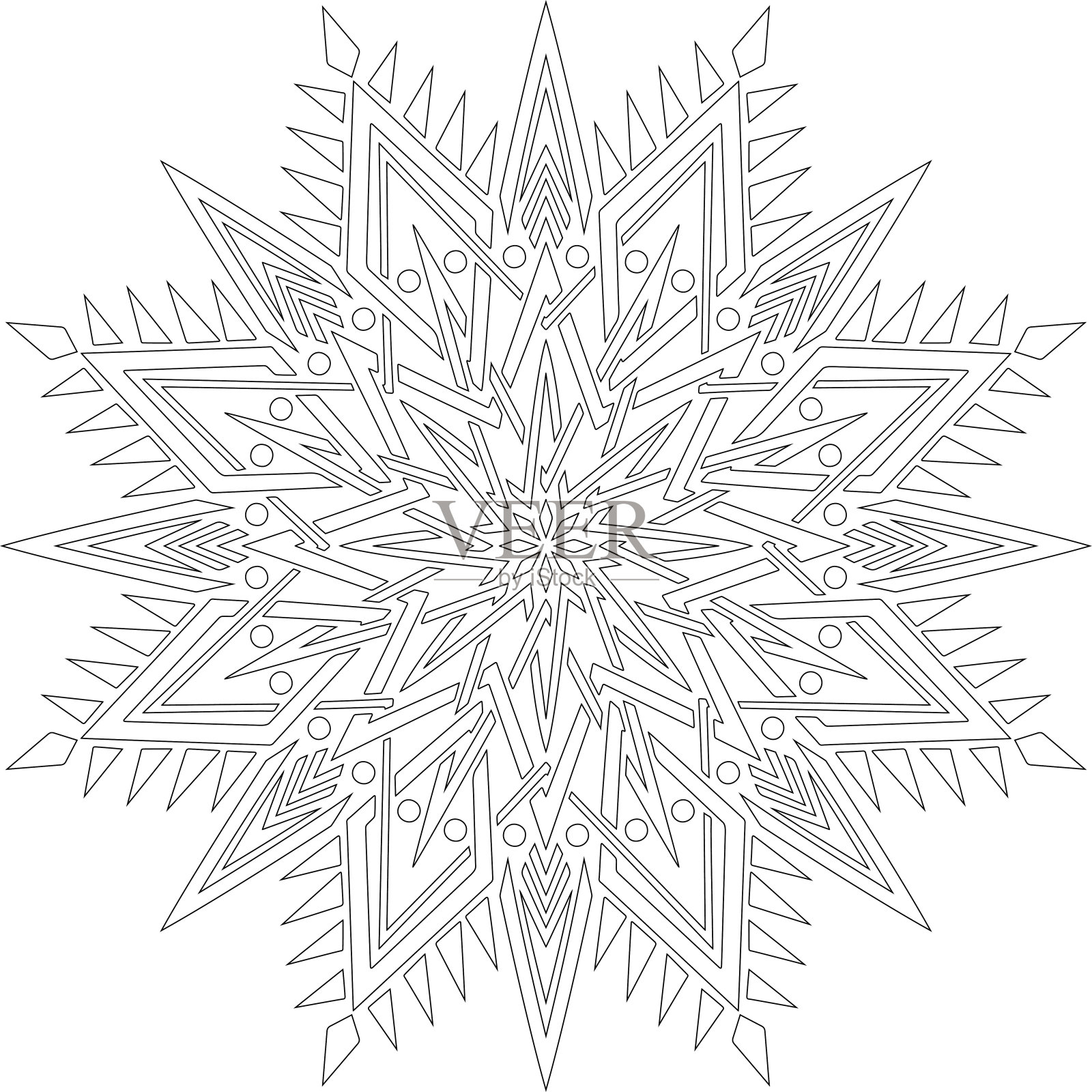 图曼荼罗着色涂鸦素描插画图片素材