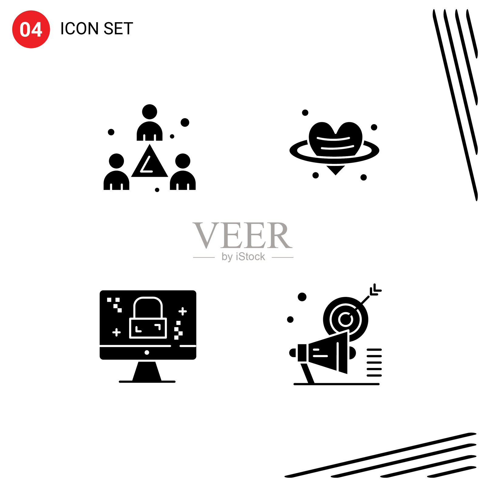 4固体字形概念的网站移动和插画图片素材