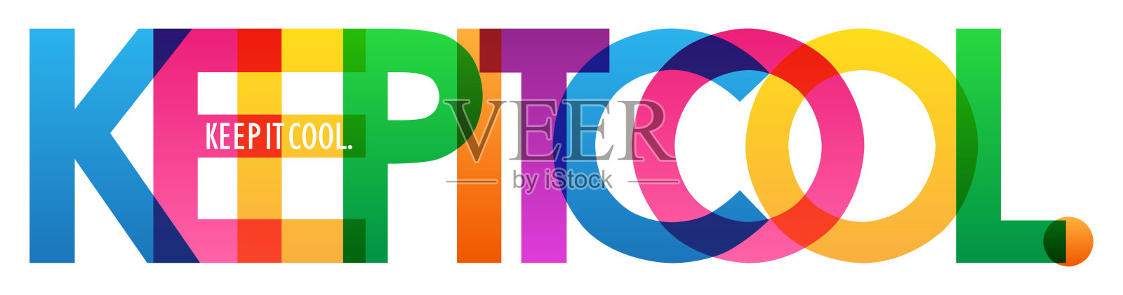 保持凉爽。彩色印刷横幅插画图片素材