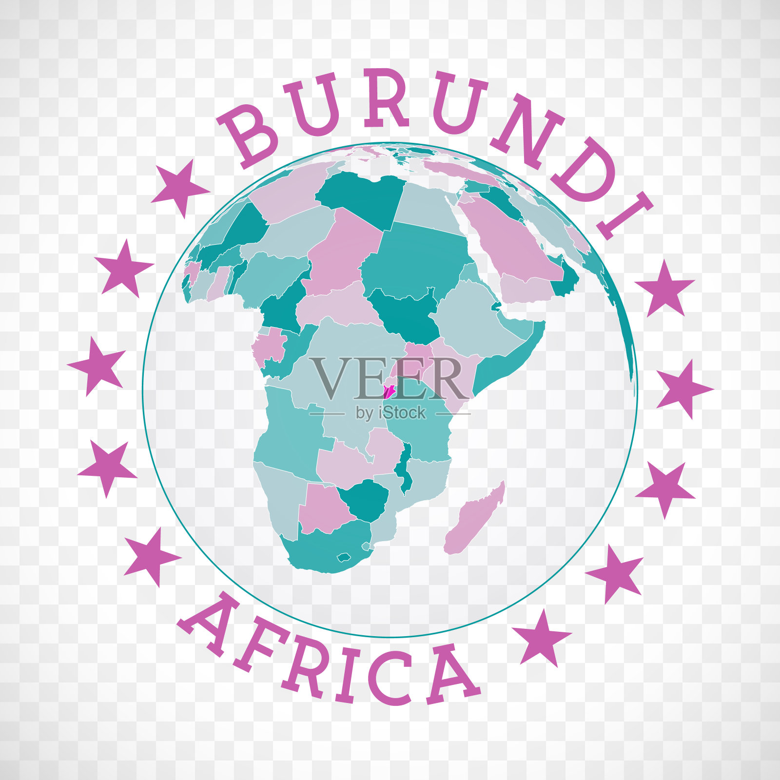 布隆迪圆形标志。插画图片素材