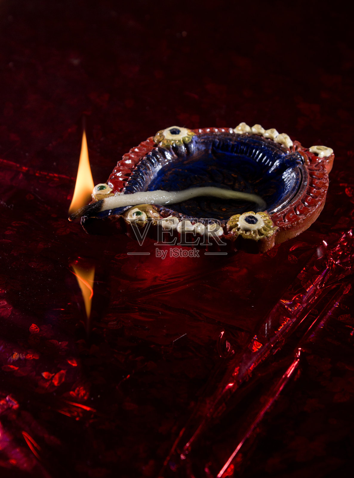 印度手工泥灯照片摄影图片