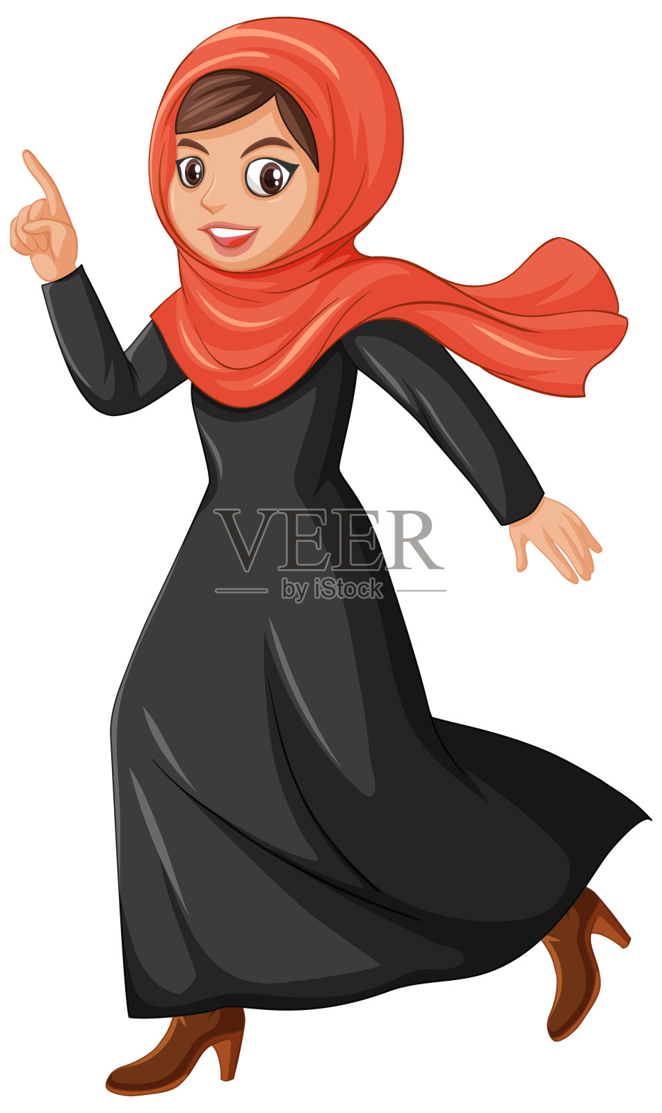 可爱的穆斯林女孩角色设计元素图片