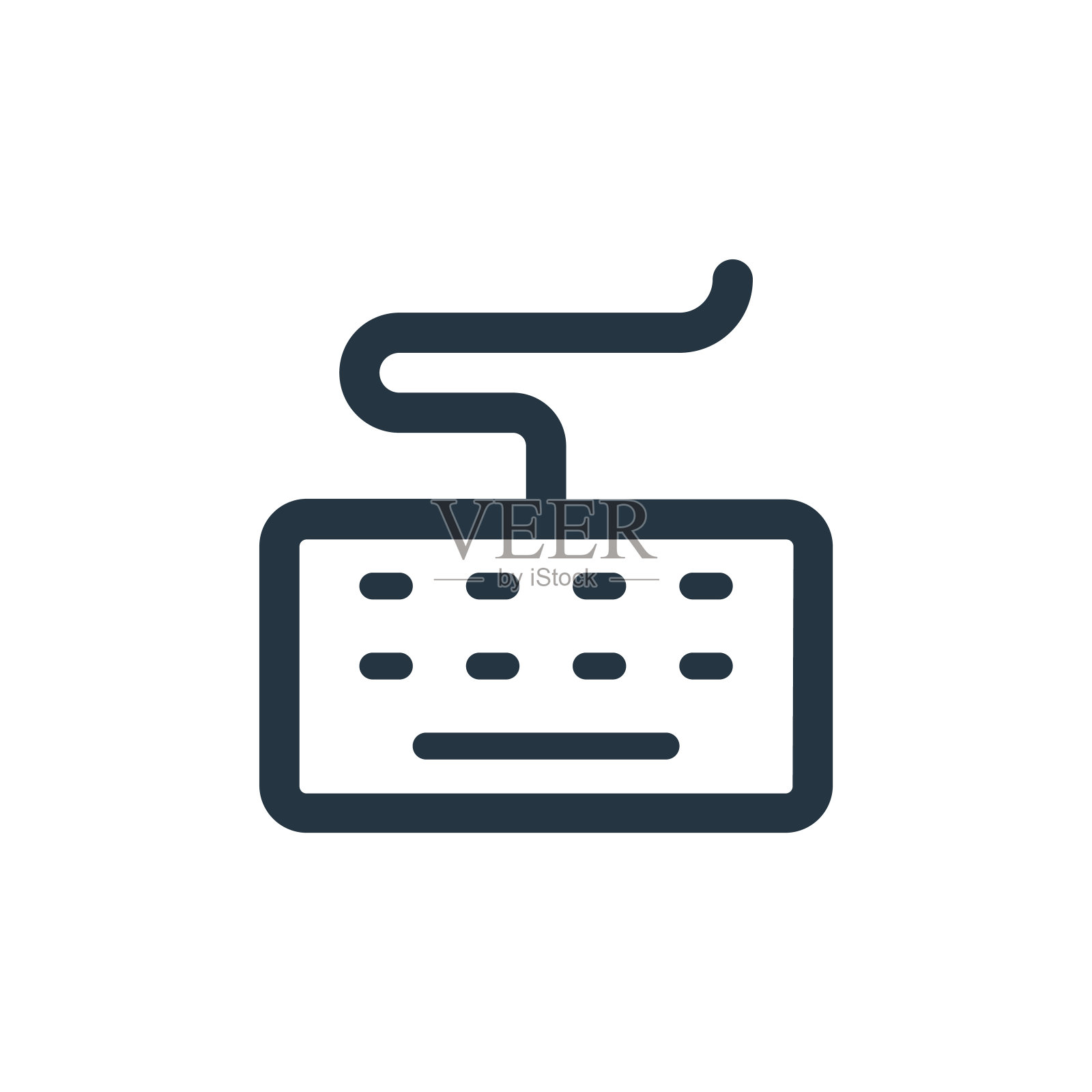 键盘矢量图标孤立的白色背景。轮廓，细线键盘图标，用于网站设计和移动，应用程序开发。细线键盘轮廓图标矢量插图。图标素材