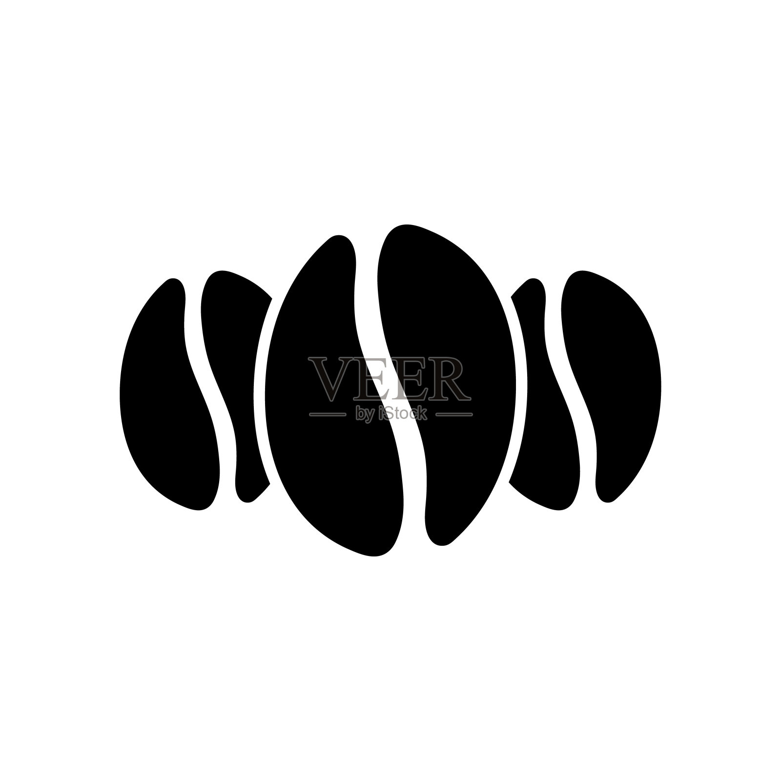 咖啡粒图标，标志孤立在白色背景插画图片素材