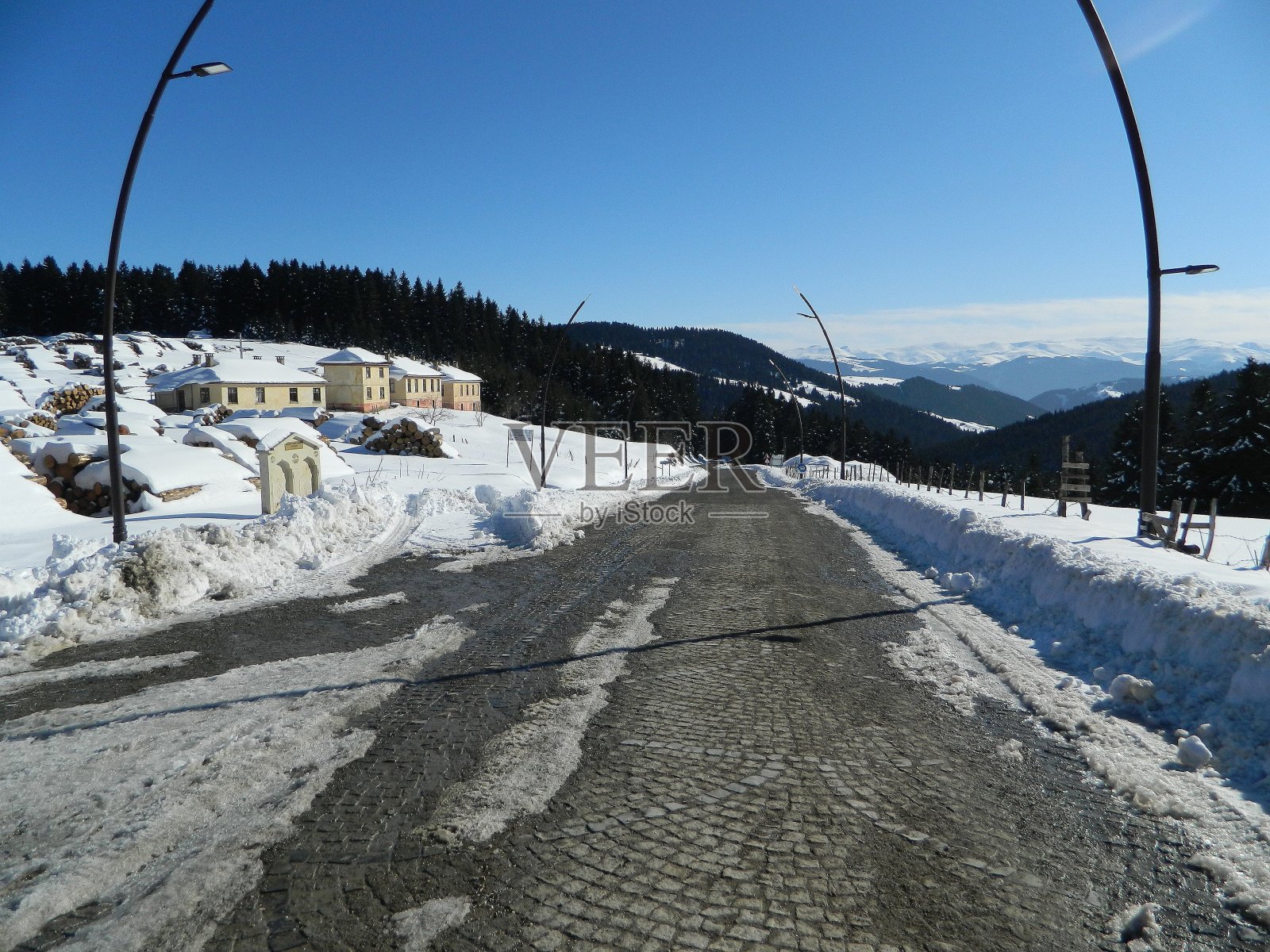 雪路照片摄影图片
