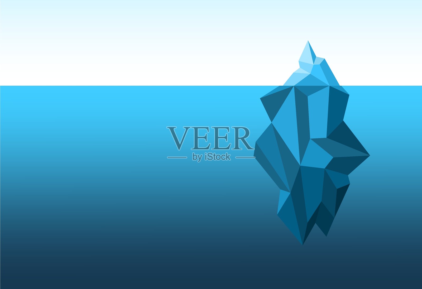 冰山可见部分和不可见部分的图解插画图片素材