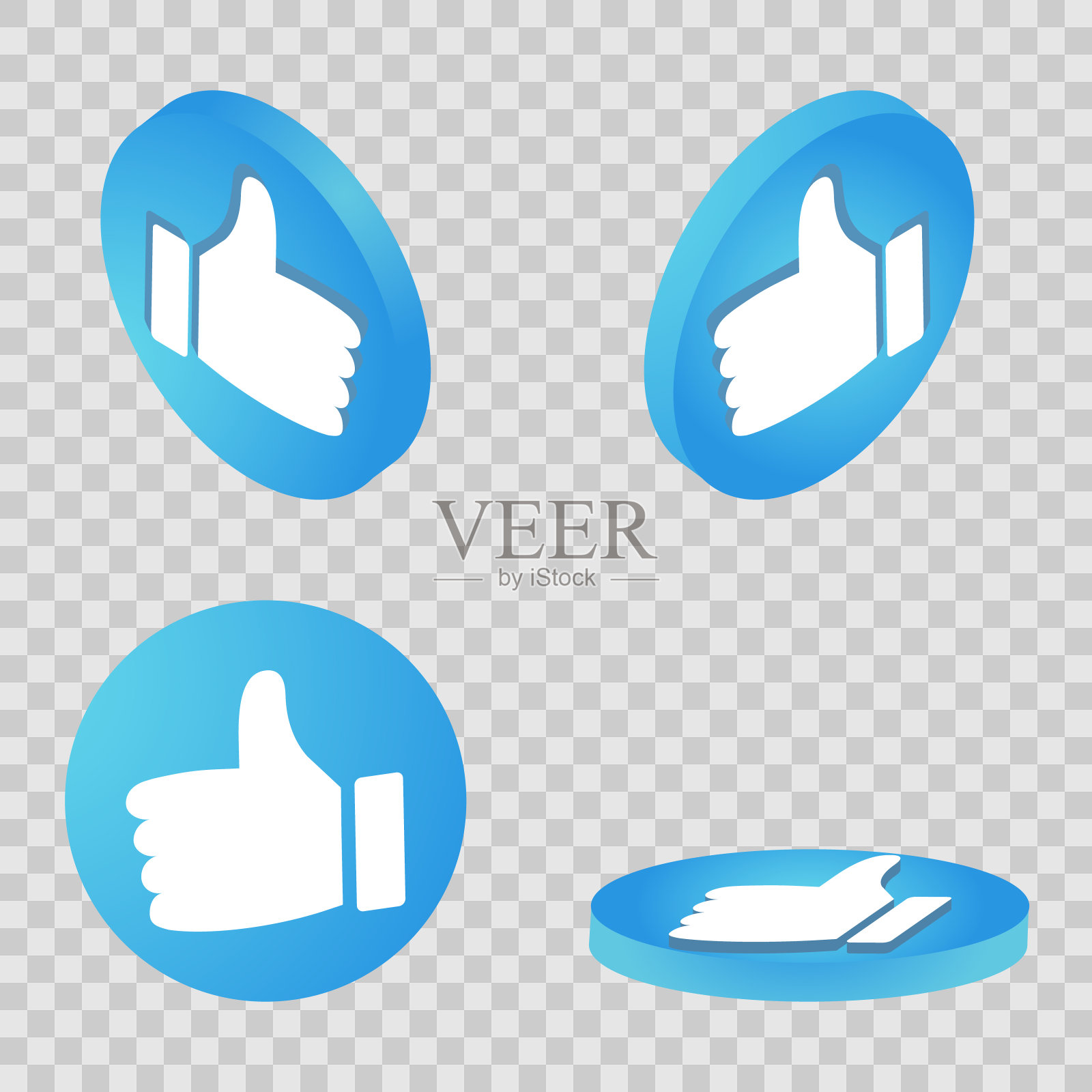 伸出大拇指的象征。平面等距图标或徽标。网页设计，UI，移动应用程序，信息图表的3D风格象形图。矢量图图标素材