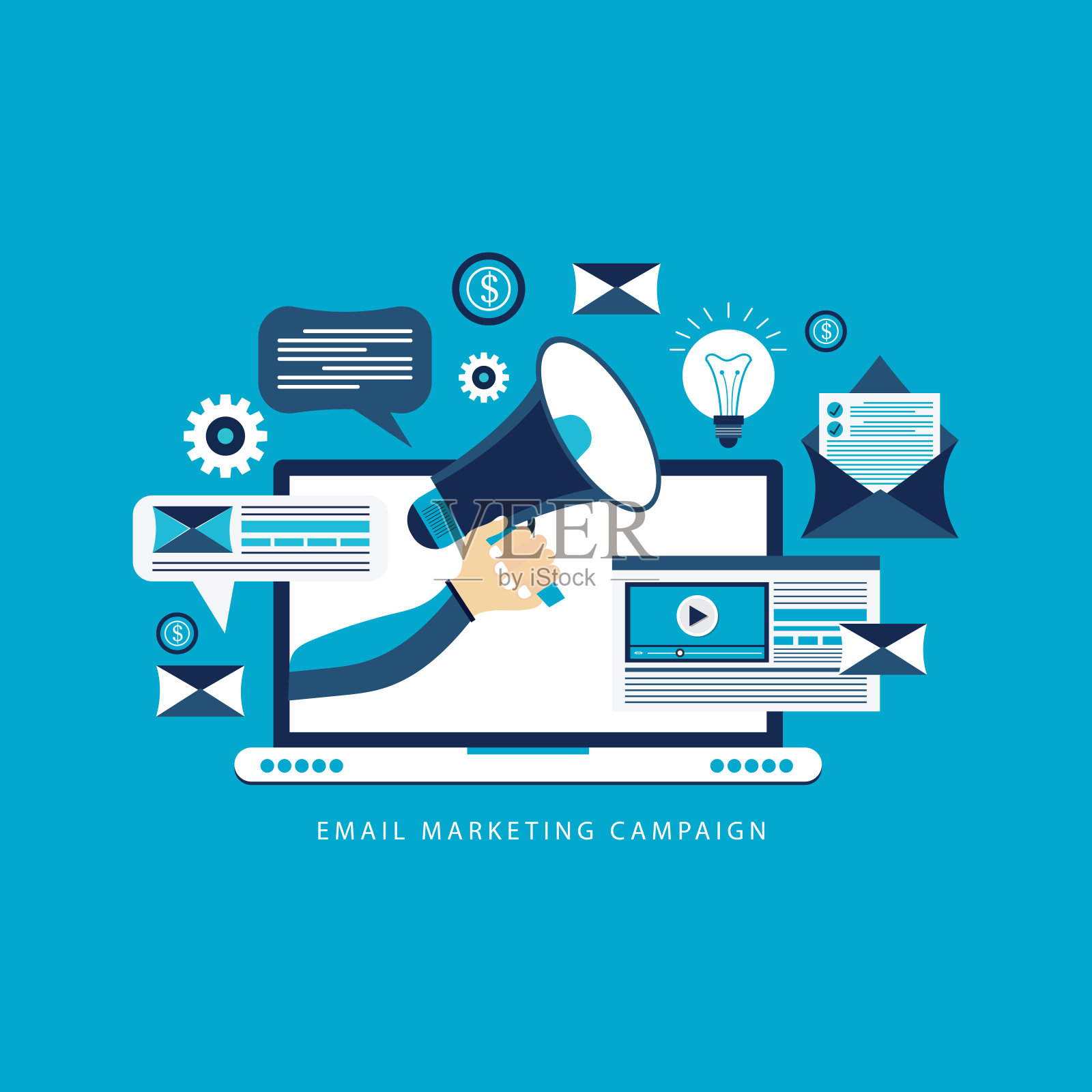 电子邮件营销活动概念插画图片素材