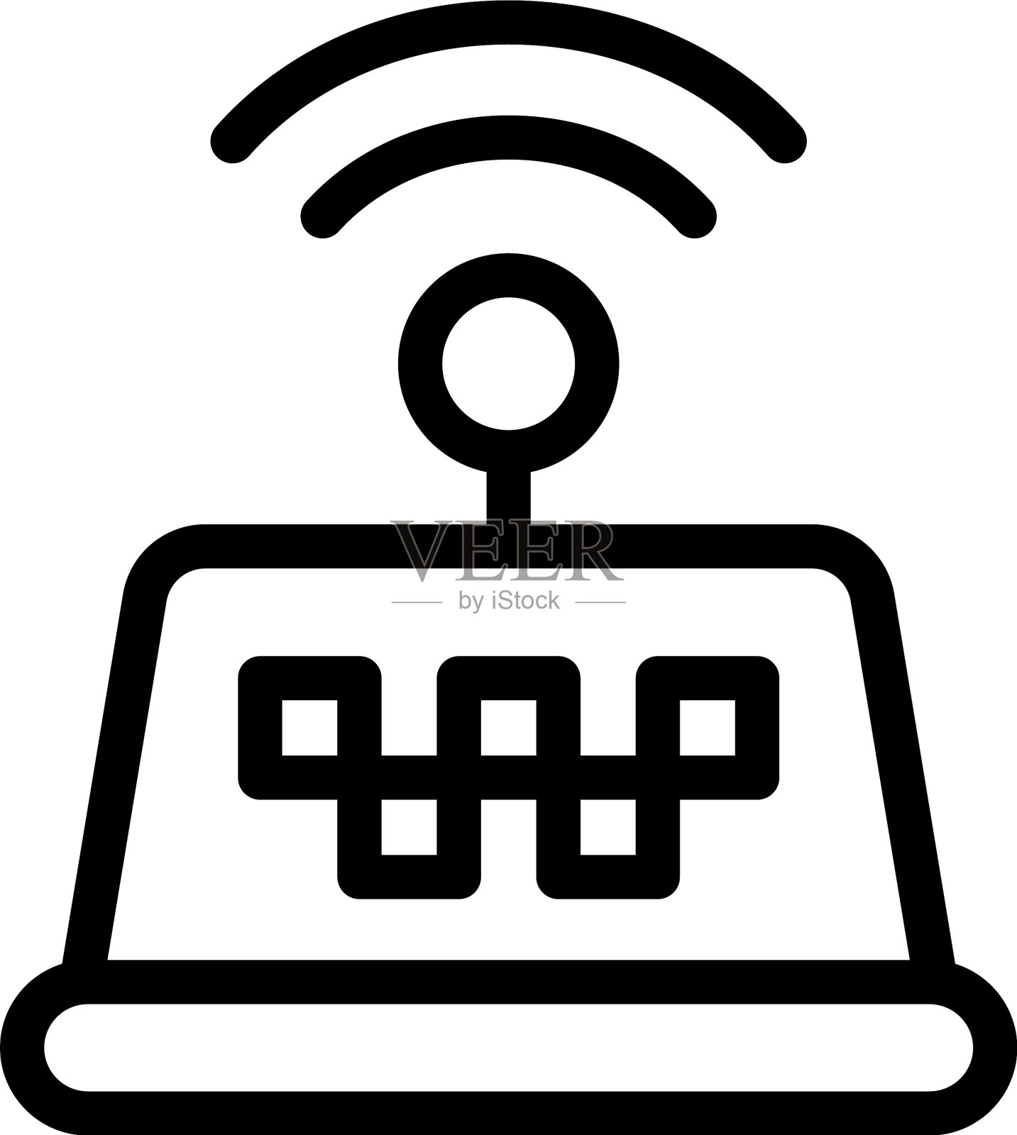 无人驾驶出租车图标轮廓风格图标素材