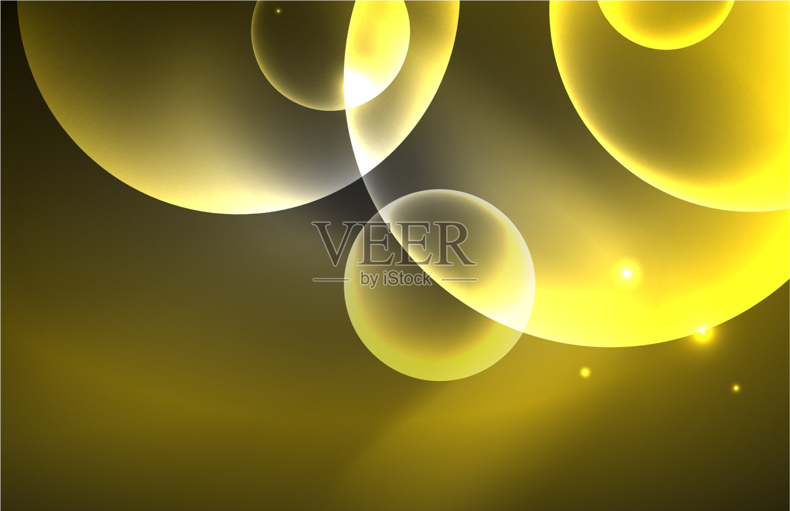 霓虹灯闪闪发光透明发光的圆与光插画图片素材