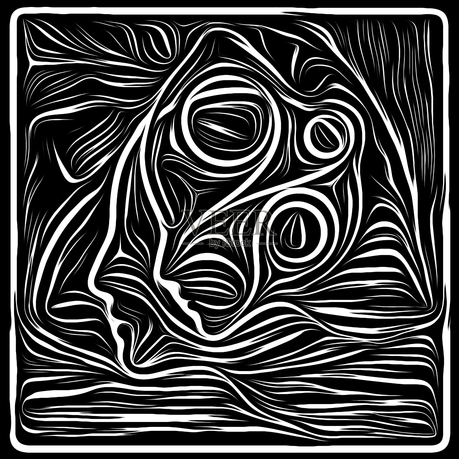 现代木刻设计插画图片素材