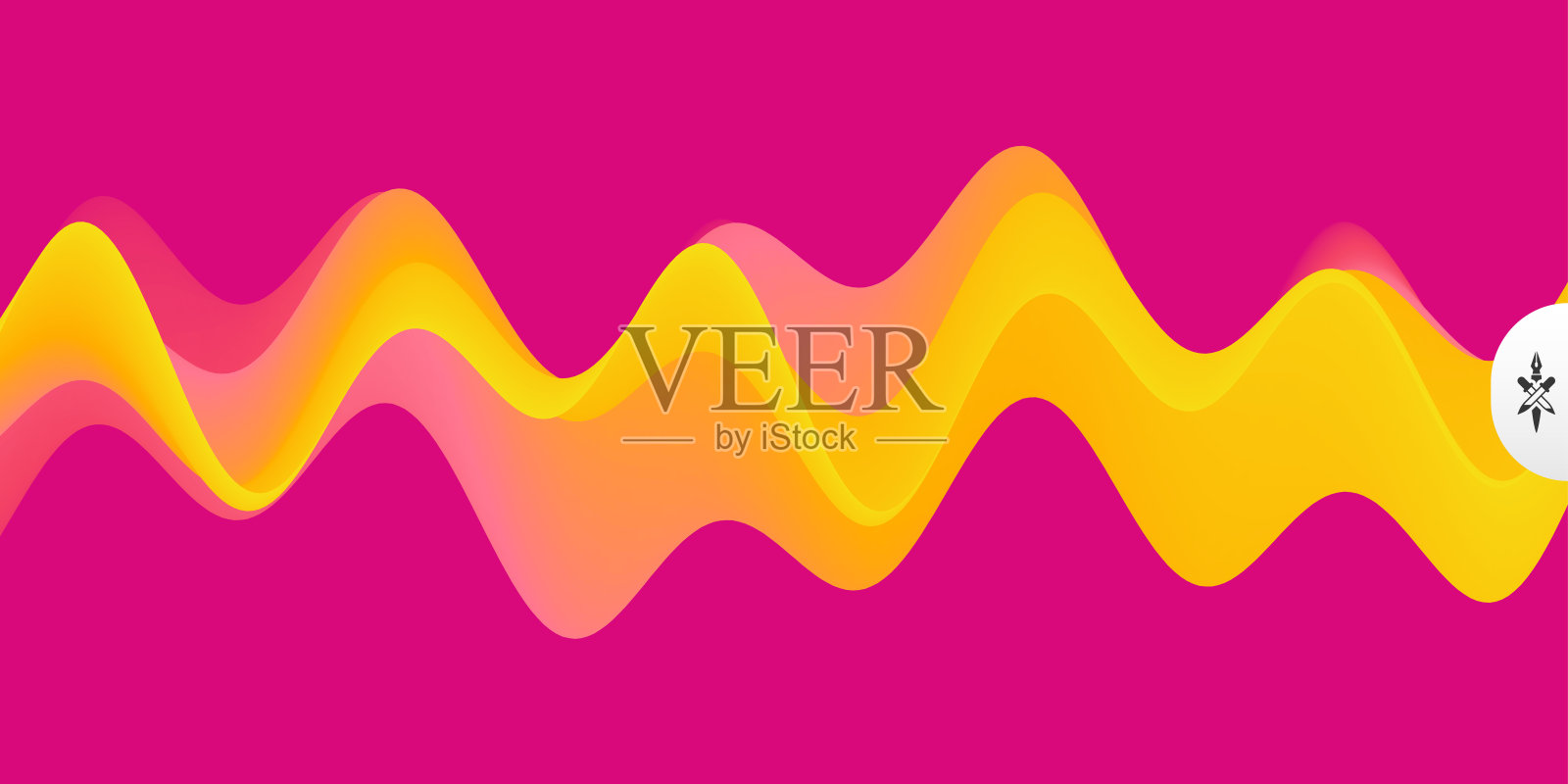 抽象波浪背景与现代梯度颜色。设计时髦的液体。运动声波。矢量插图横幅，传单和演示。插画图片素材