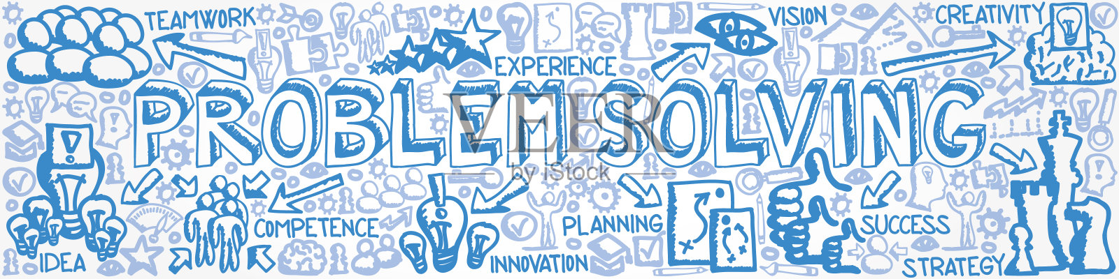 矢量插图的图标收集与问题解决的概念插画图片素材