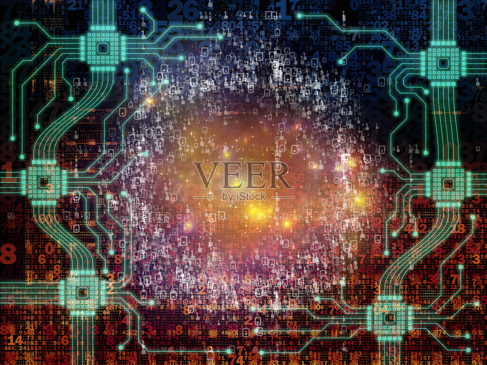 数字处理器的背景插画图片素材