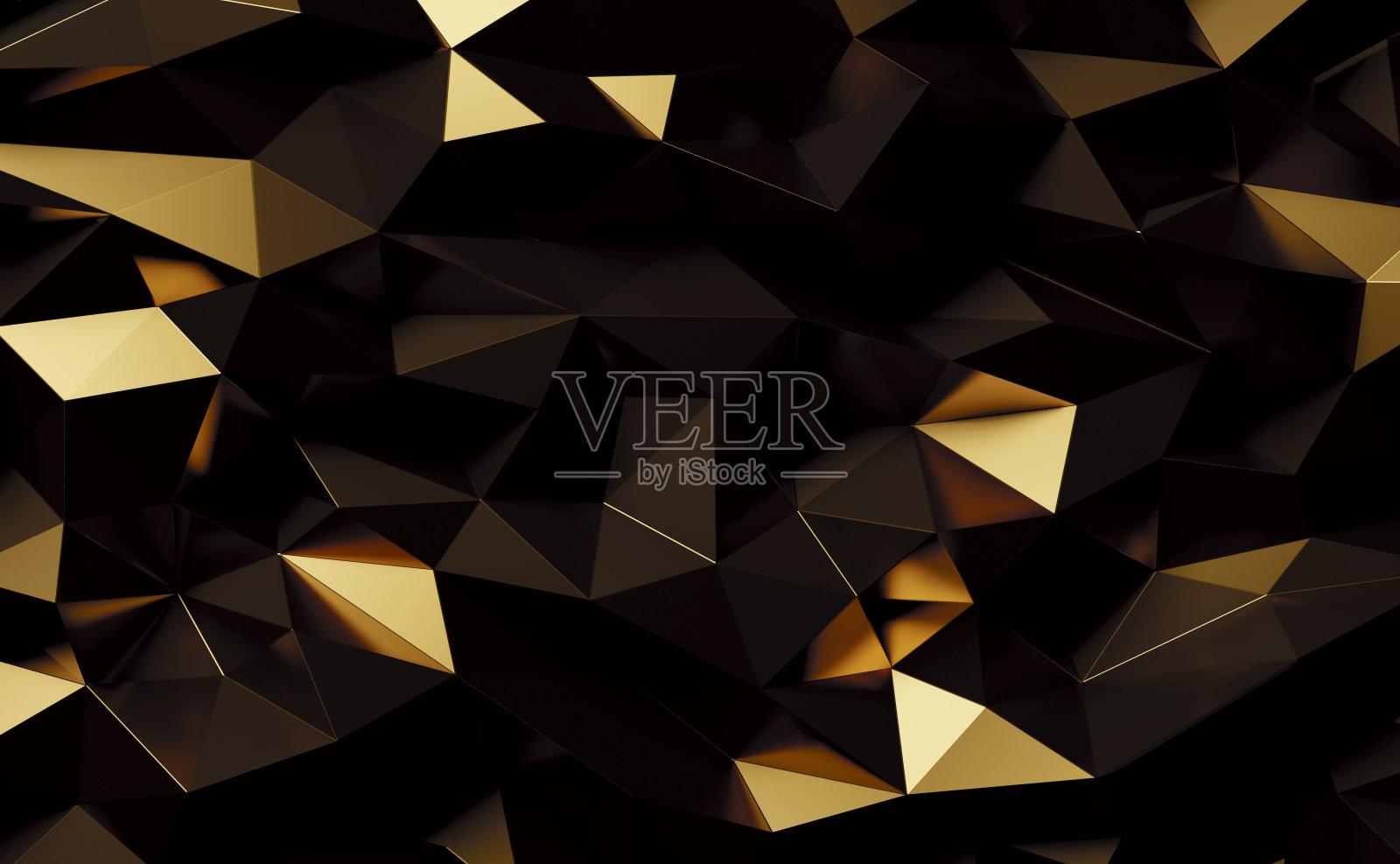 抽象黄金金属几何三角形背景3d渲染照片摄影图片