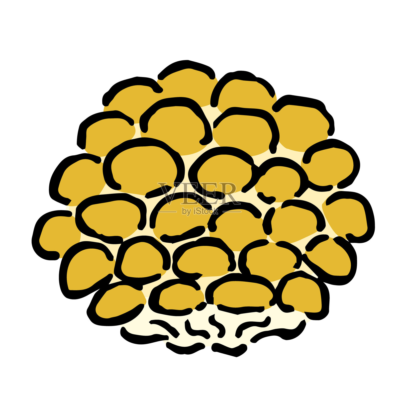 Nameko蘑菇的插图:像手绘插图的墨水和画笔插画图片素材