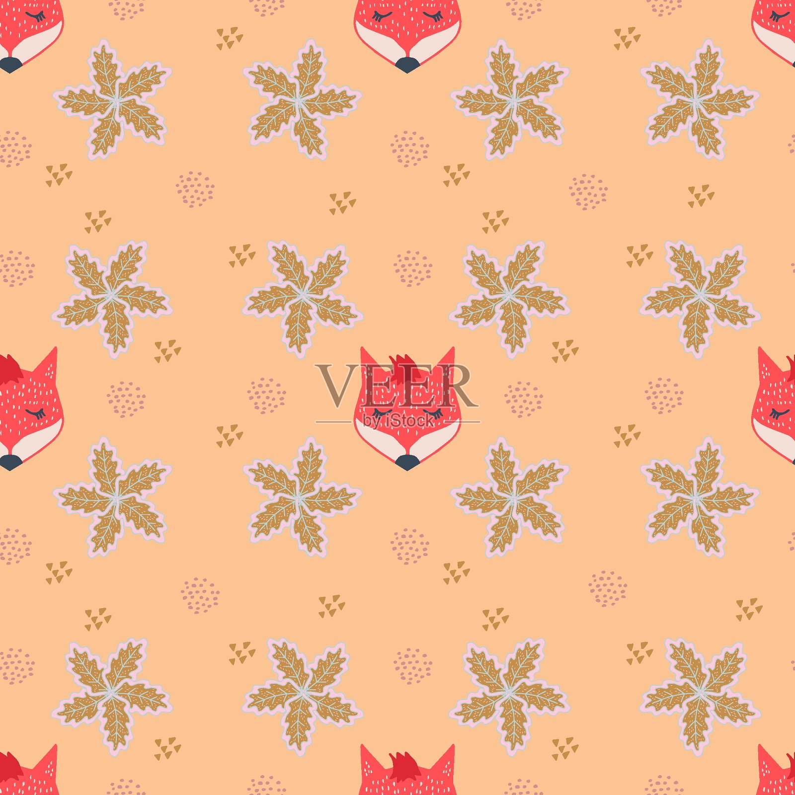 狐狸脸北欧无缝2设计元素图片