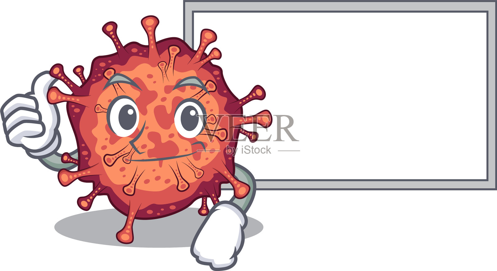 可爱的传染性冠状病毒卡通人物插画图片素材