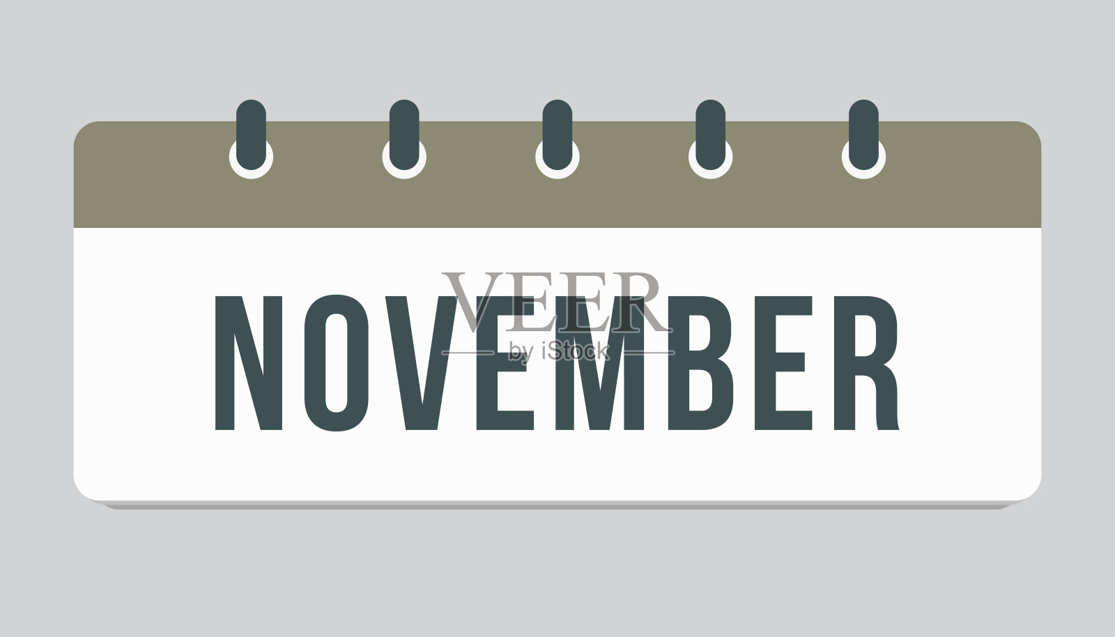 11月-矢量图标日日历，秋季月插画图片素材