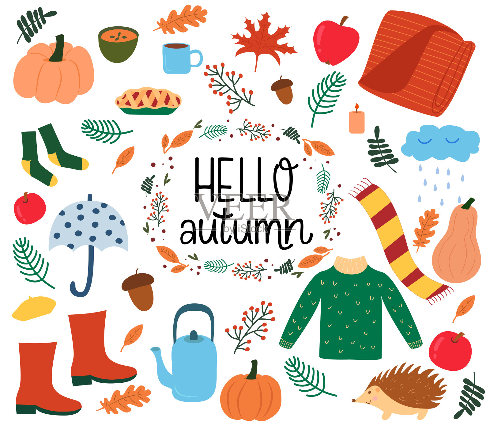 秋季矢量插图集插画图片素材