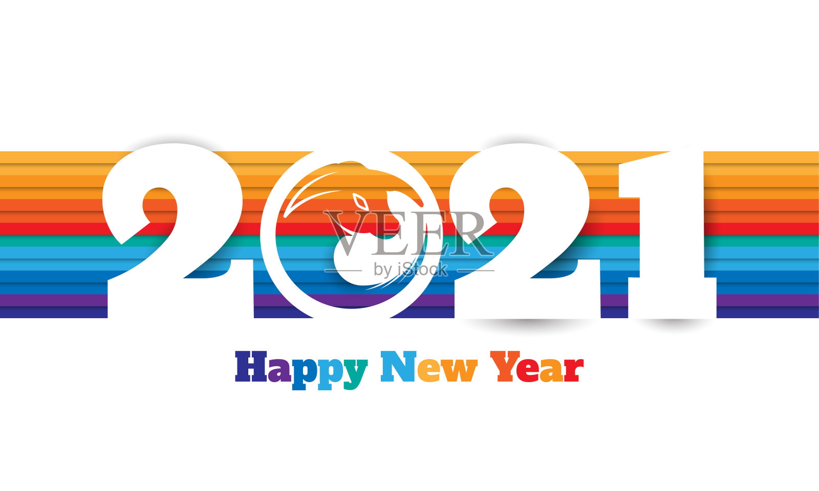 2021年新年快乐。问候卡。抽象的背景。矢量插图。插画图片素材