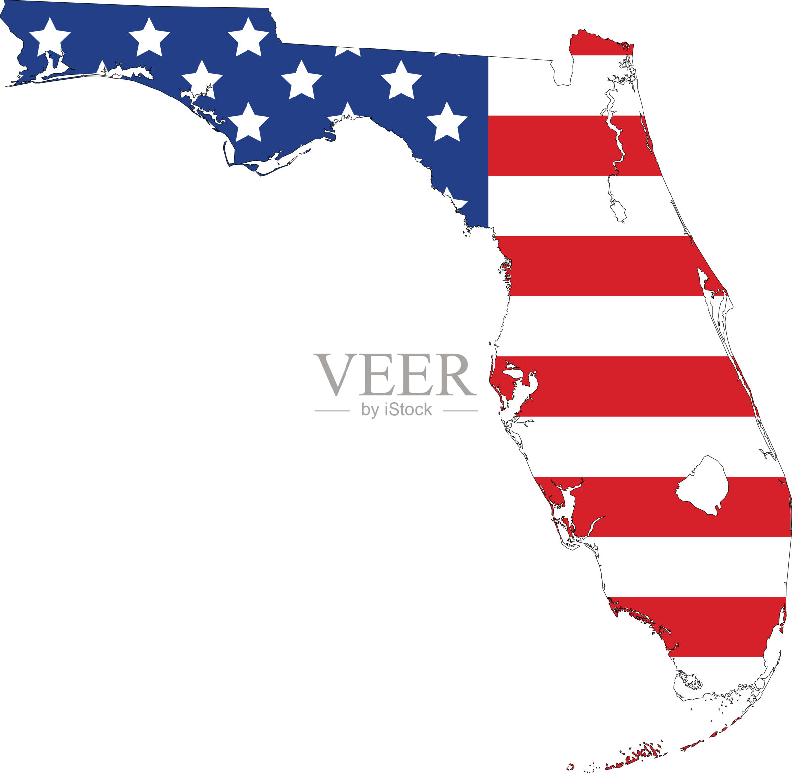 佛罗里达的地图插画图片素材