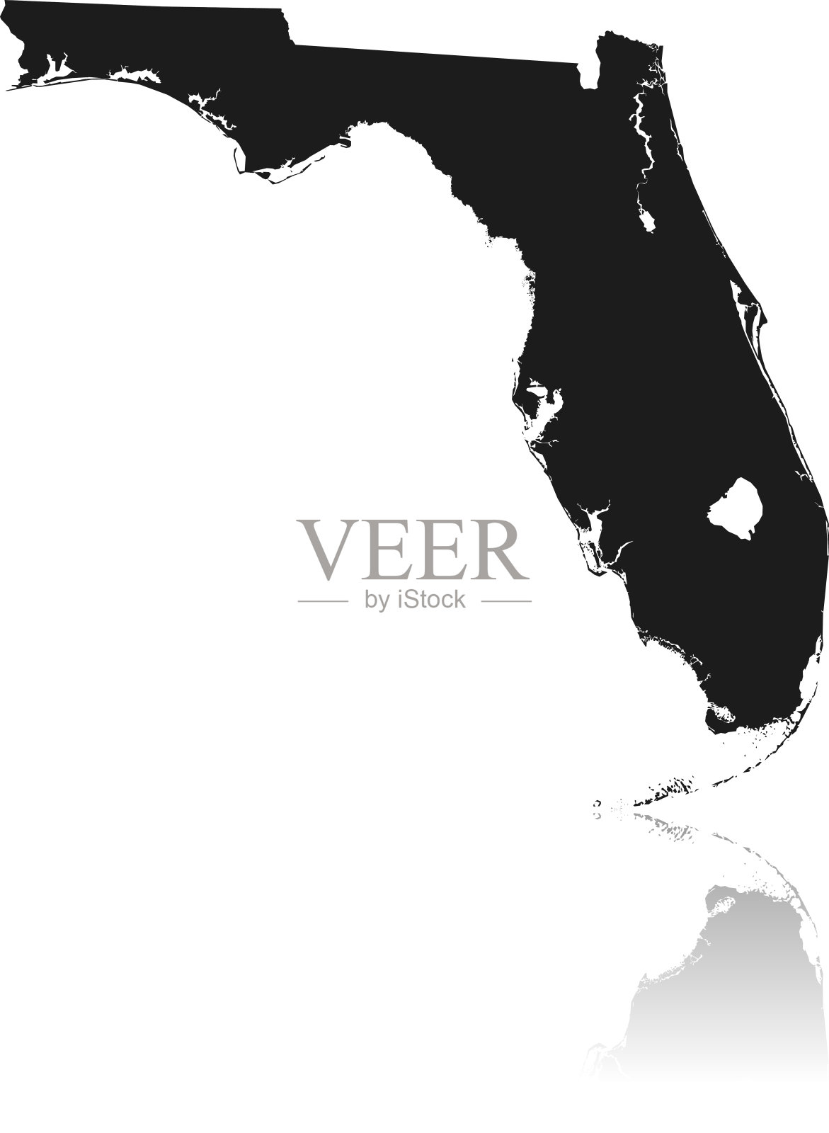 佛罗里达的地图插画图片素材