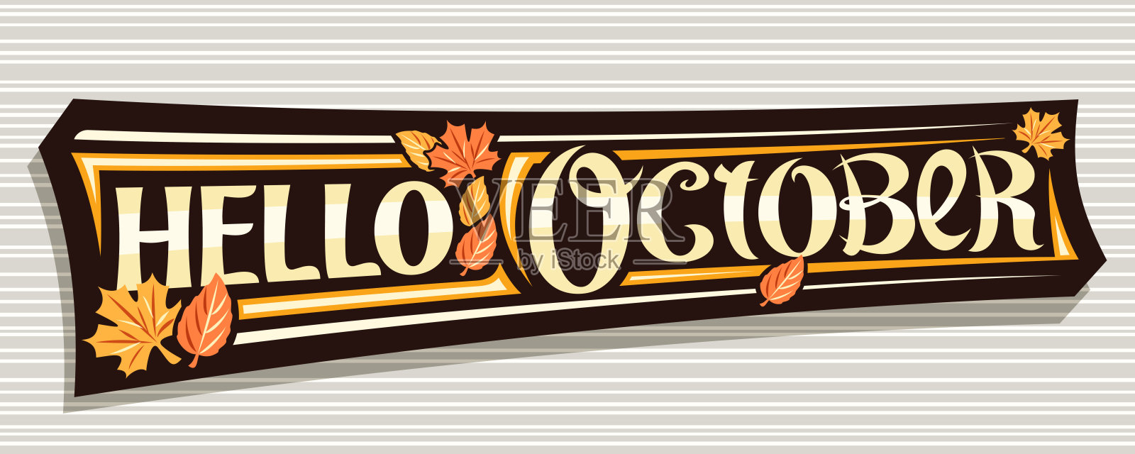 矢量字母Hello October插画图片素材