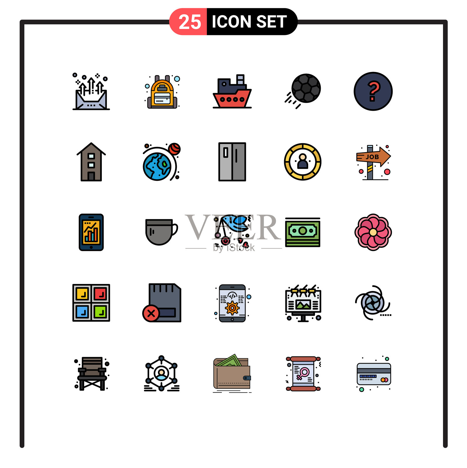 设置25商业填充线平面颜色包插画图片素材