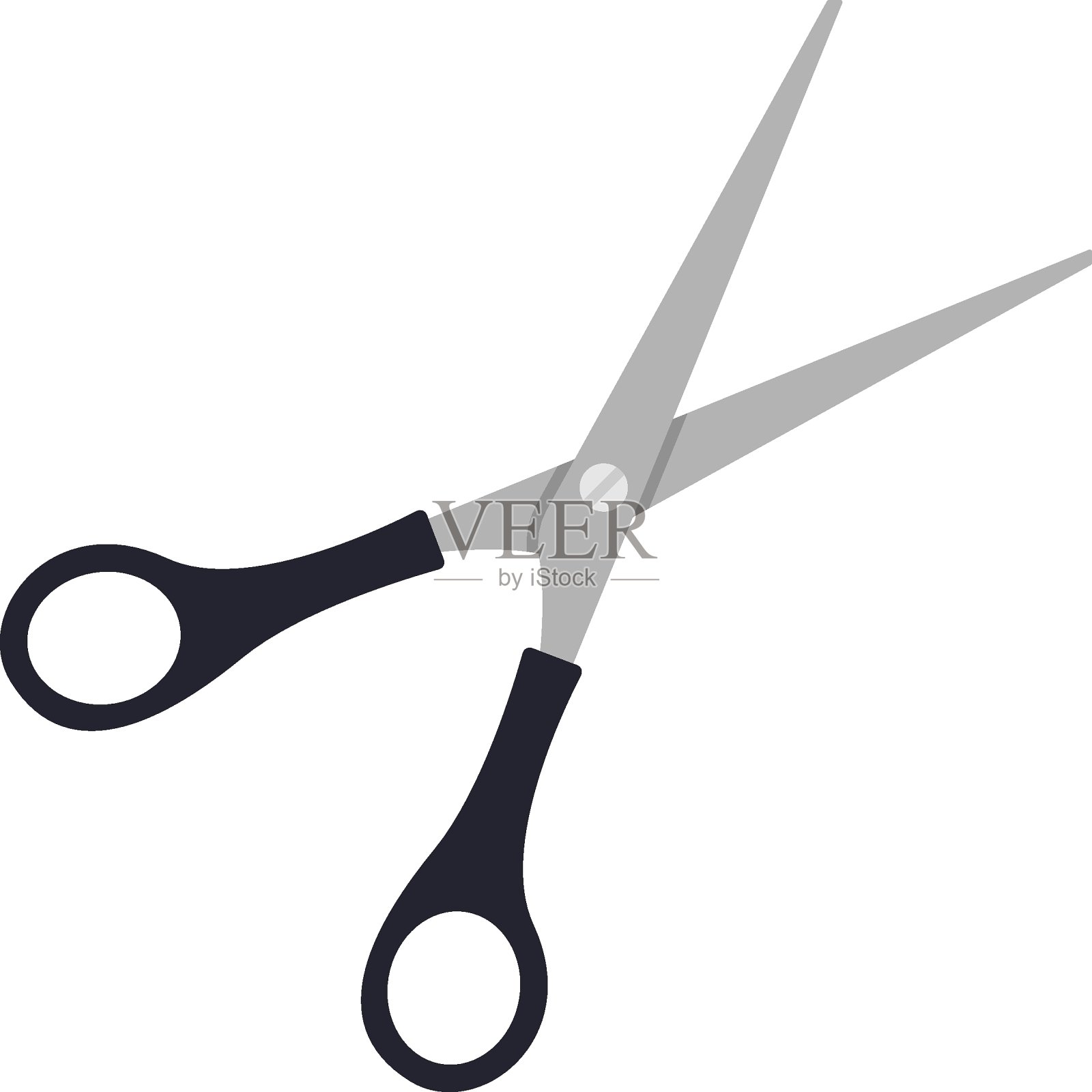 剪子图标孤立在白色背景。平面向量插图。理发师标志标志为完美的网站和UI设计设计元素图片