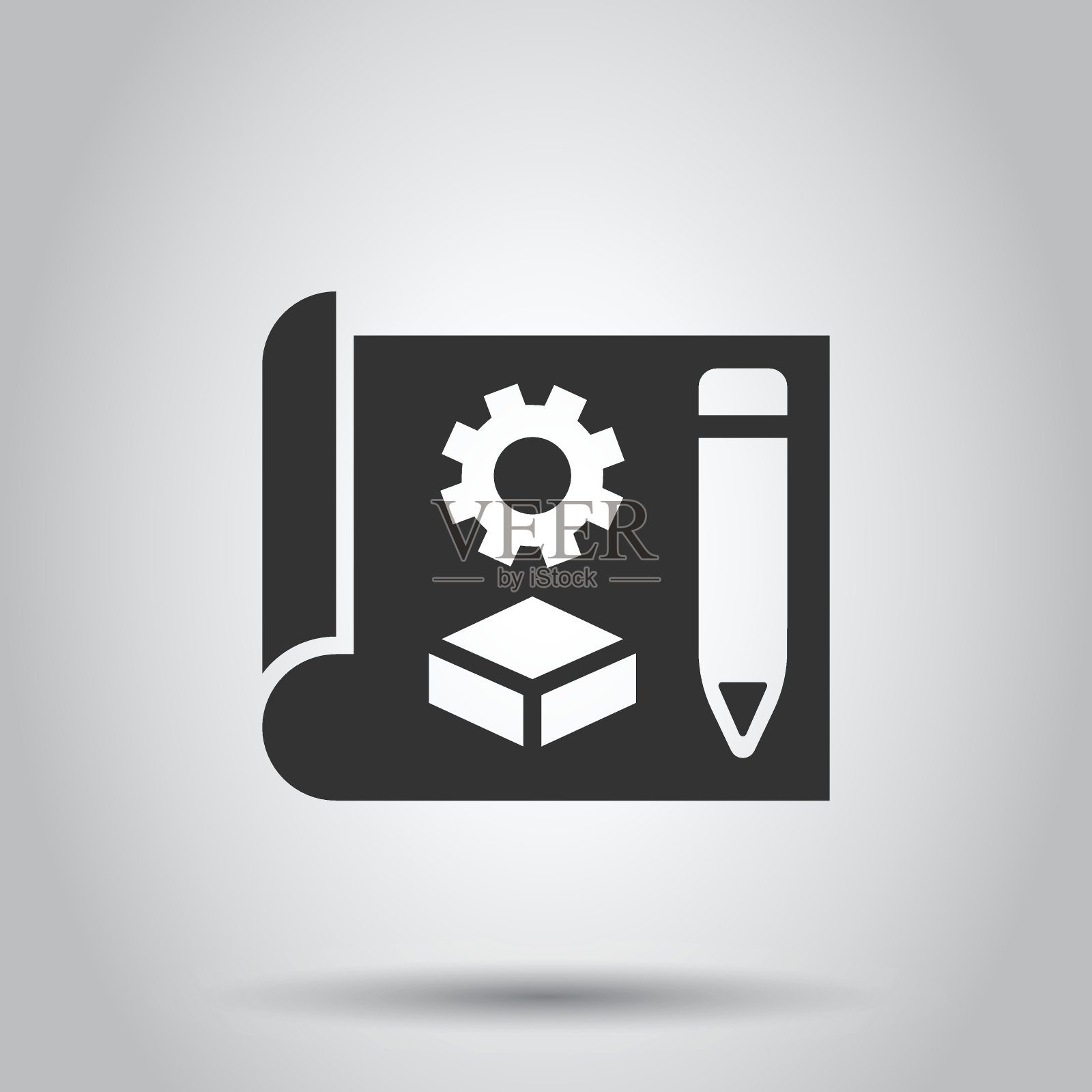 原型图标在平面风格。启动矢量插图在白色孤立的背景。模型开发业务概念。图标素材