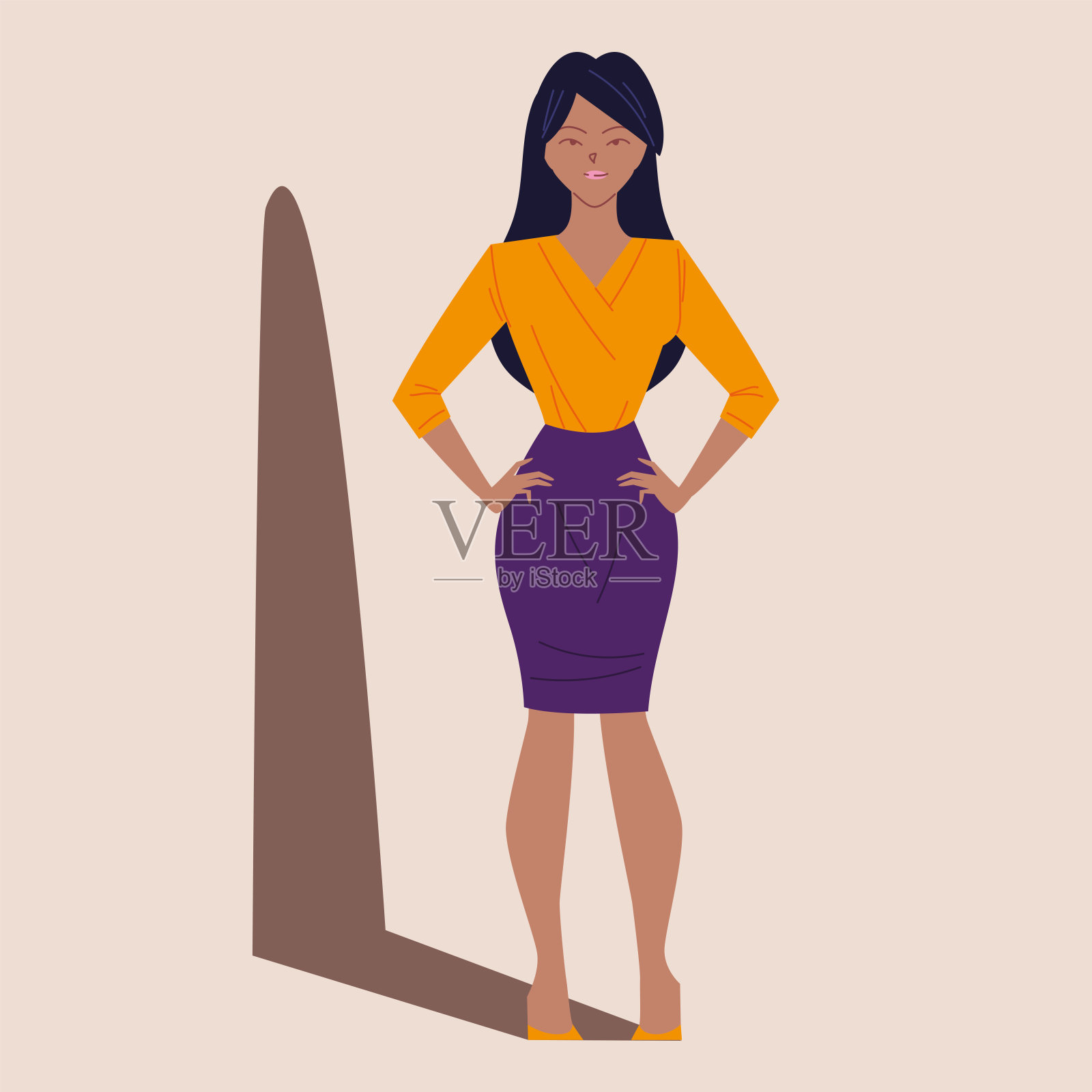 美丽的女商人，微笑的女商人插画图片素材