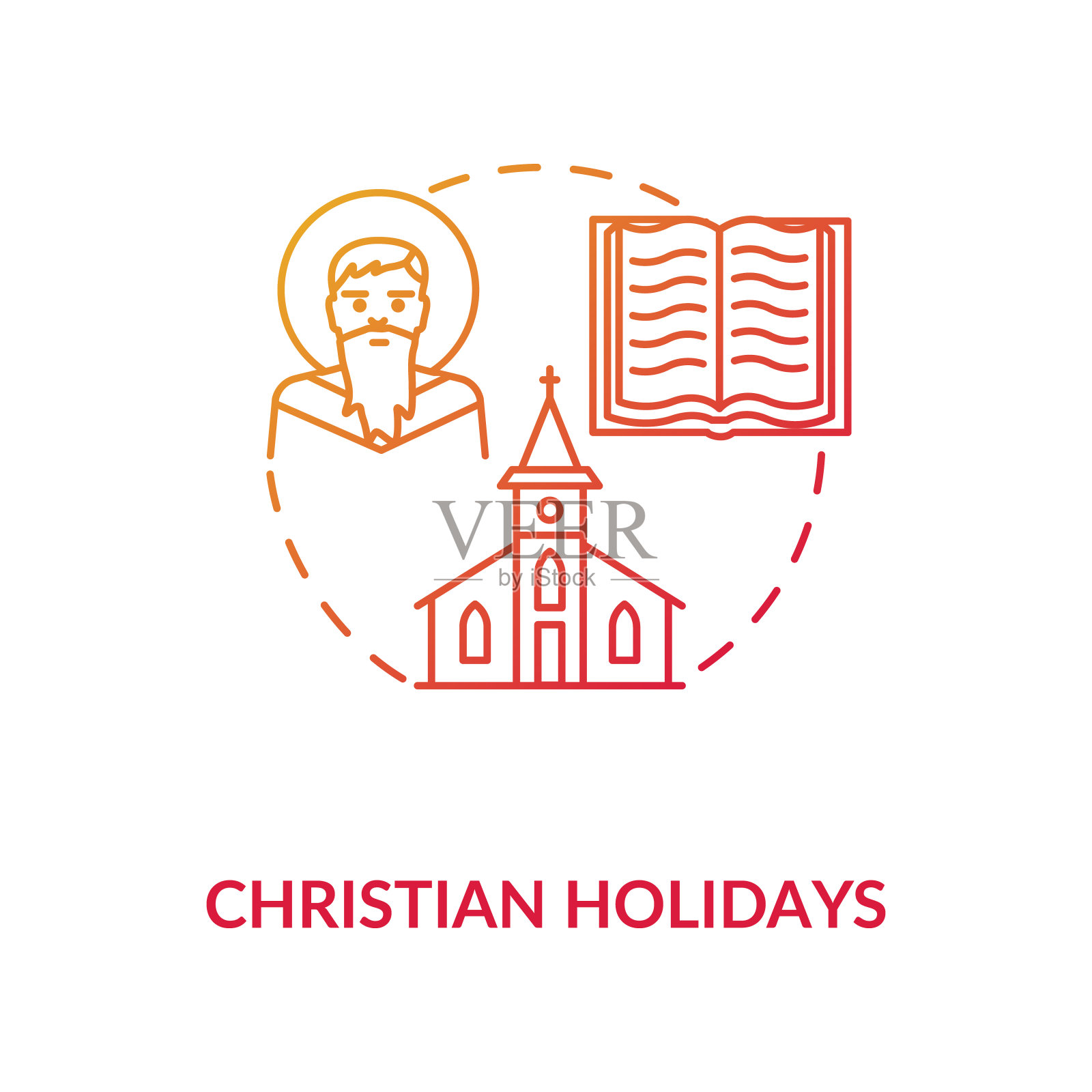 基督教节日概念图标插画图片素材