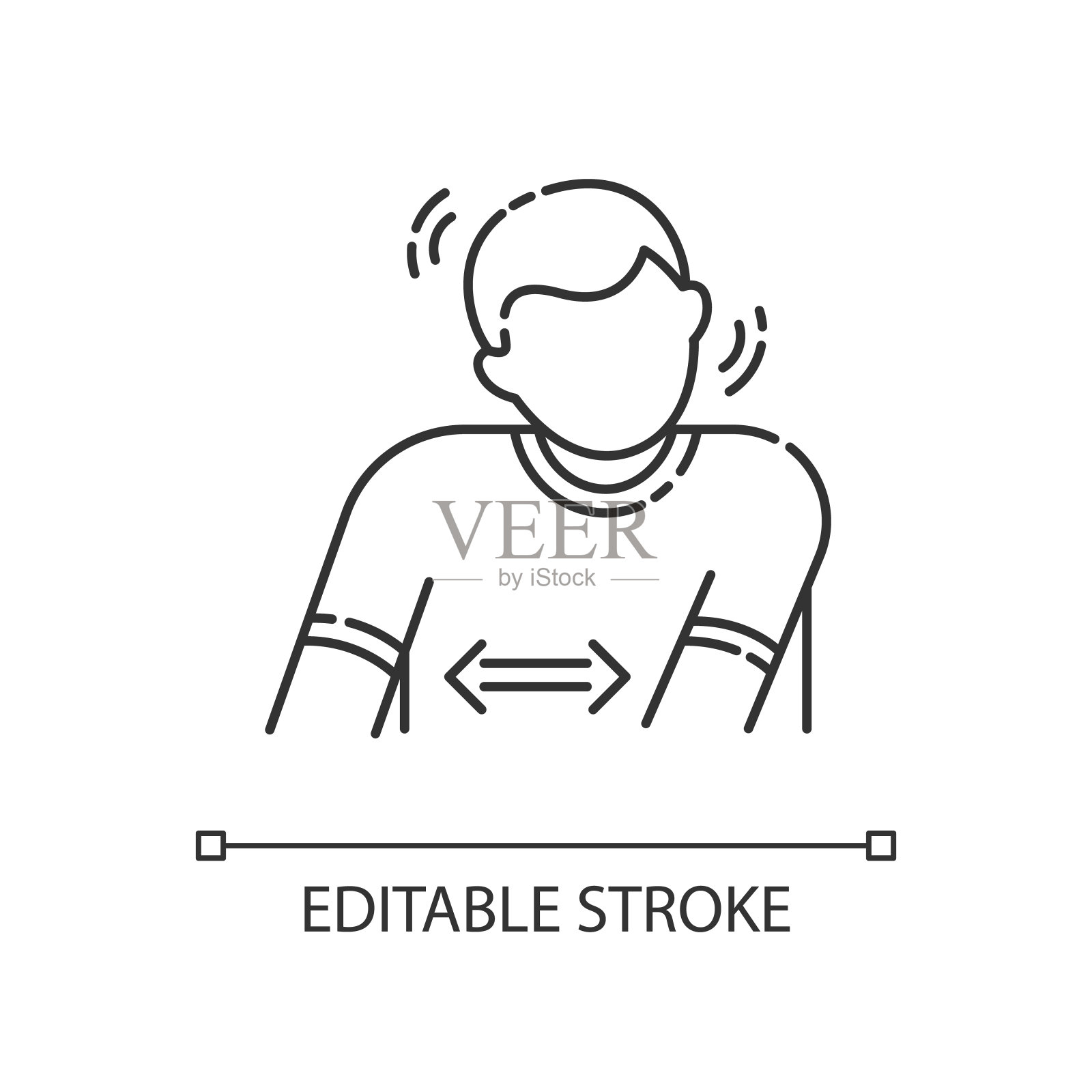 图雷特综合症线性图标插画图片素材