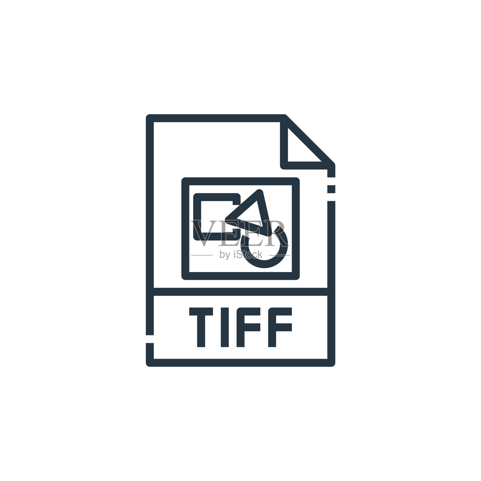 Tiff矢量图标隔离在白色背景上。大纲，细线tiff图标的网站设计和移动，应用程序开发。细线tiff轮廓图标矢量说明。图标素材