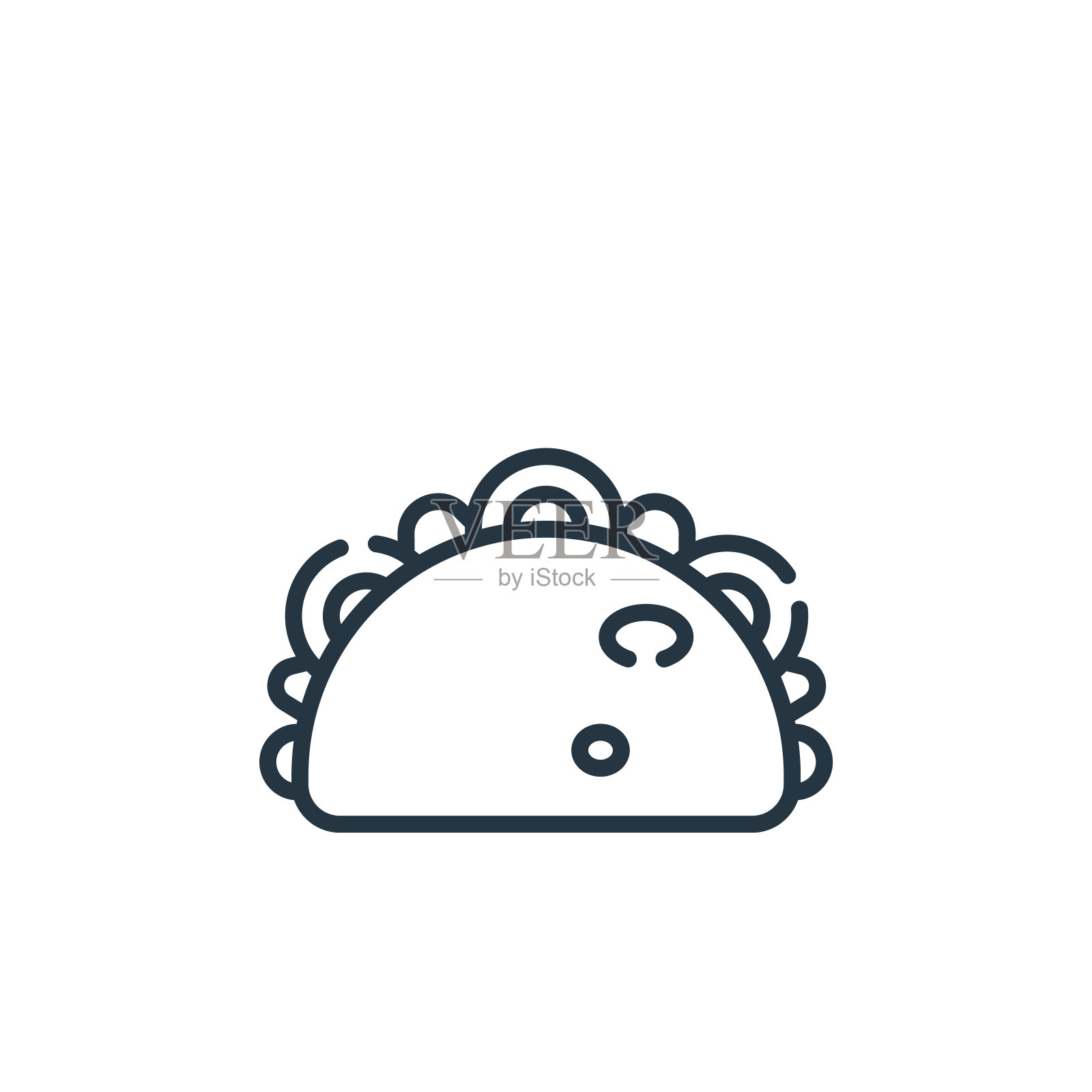 塔可矢量图标隔离在白色背景上。轮廓，细线塔可图标的网站设计和移动，应用程序开发。细线玉米卷轮廓图标矢量插图。插画图片素材